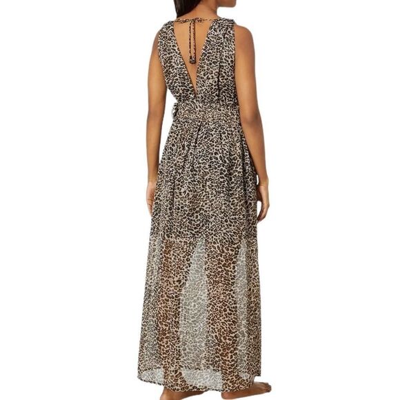 NWT America and Beyond animal print sheer maxi dress size large - Picture 2 of 9